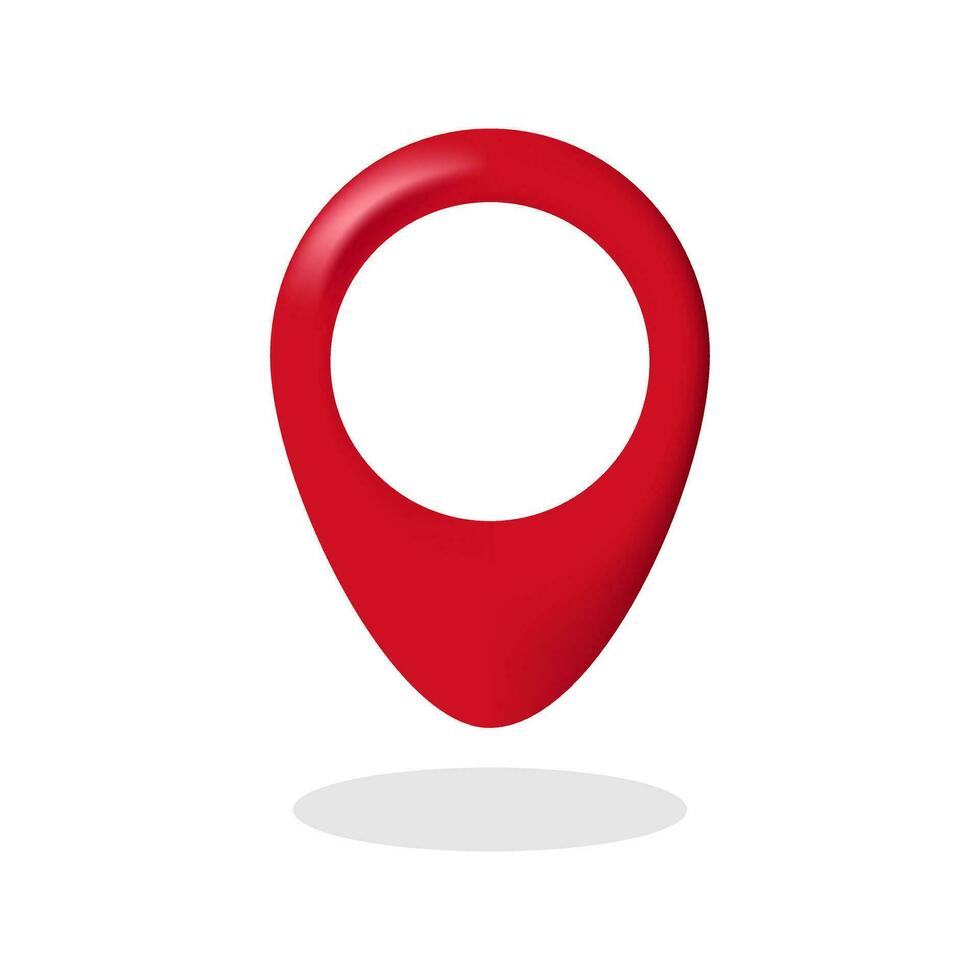 3d vector of gps icon in red color