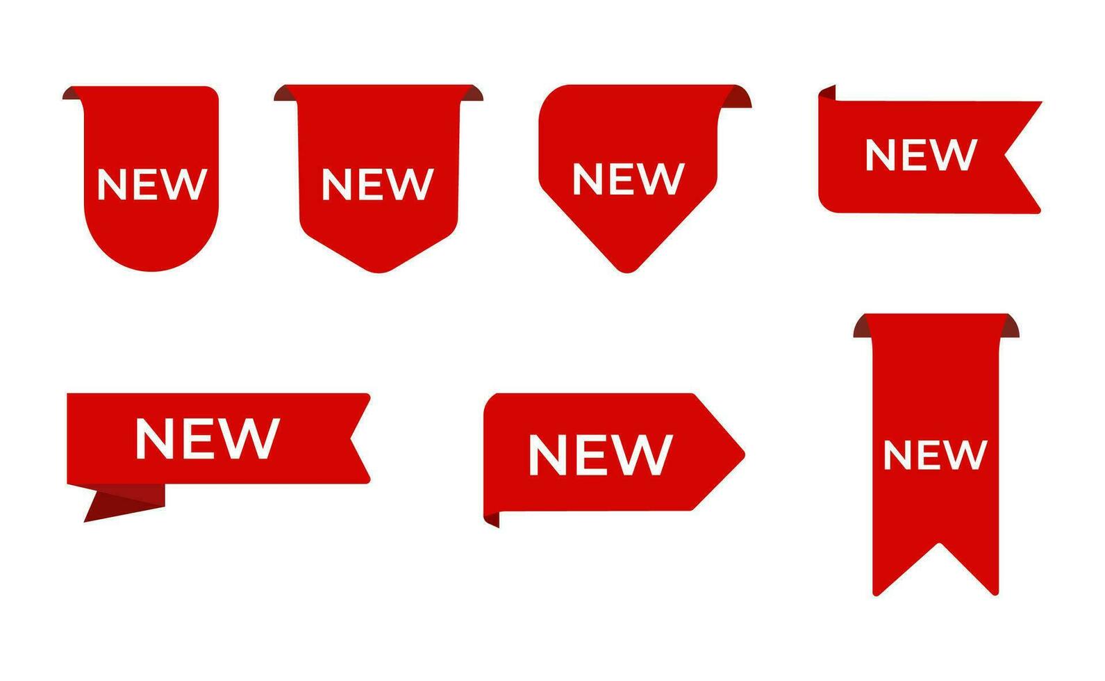 New arrival tag and red sticker set vector
