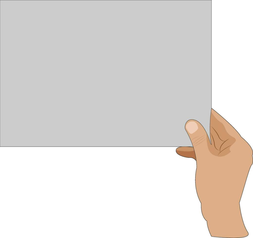 Cartoon hand holding empty blank paper. vector illustration in flat design on white background