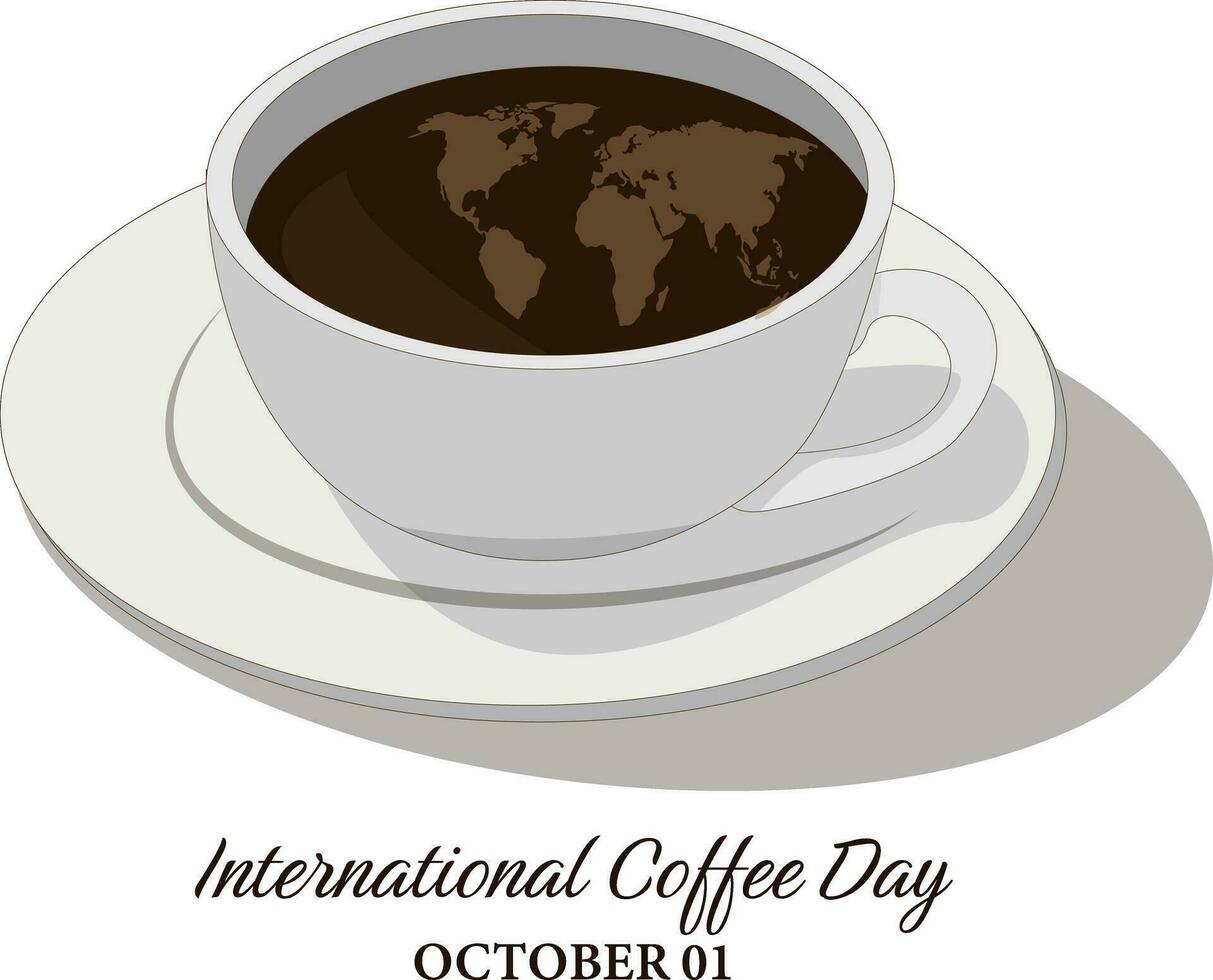 Background International Coffee Day, design template for banner, poster, website, invitation card or other vector