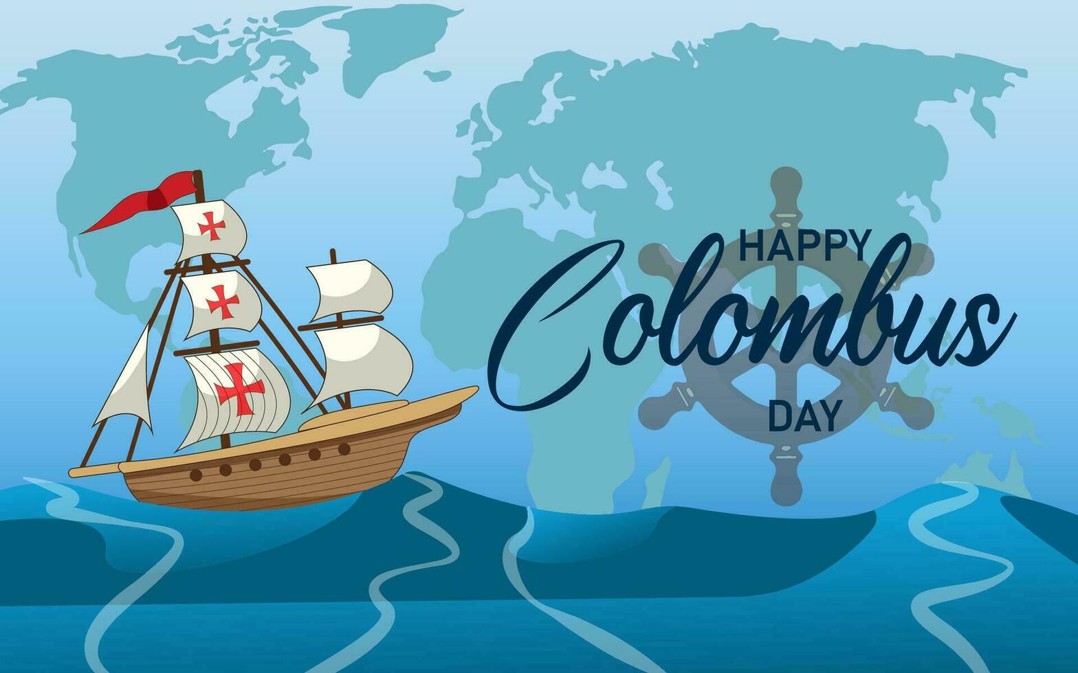Decorative flat columbus day background vector