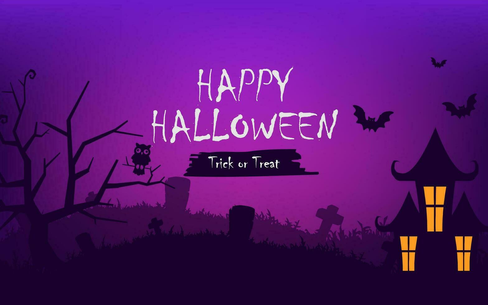 Flat design happy halloween banner vector