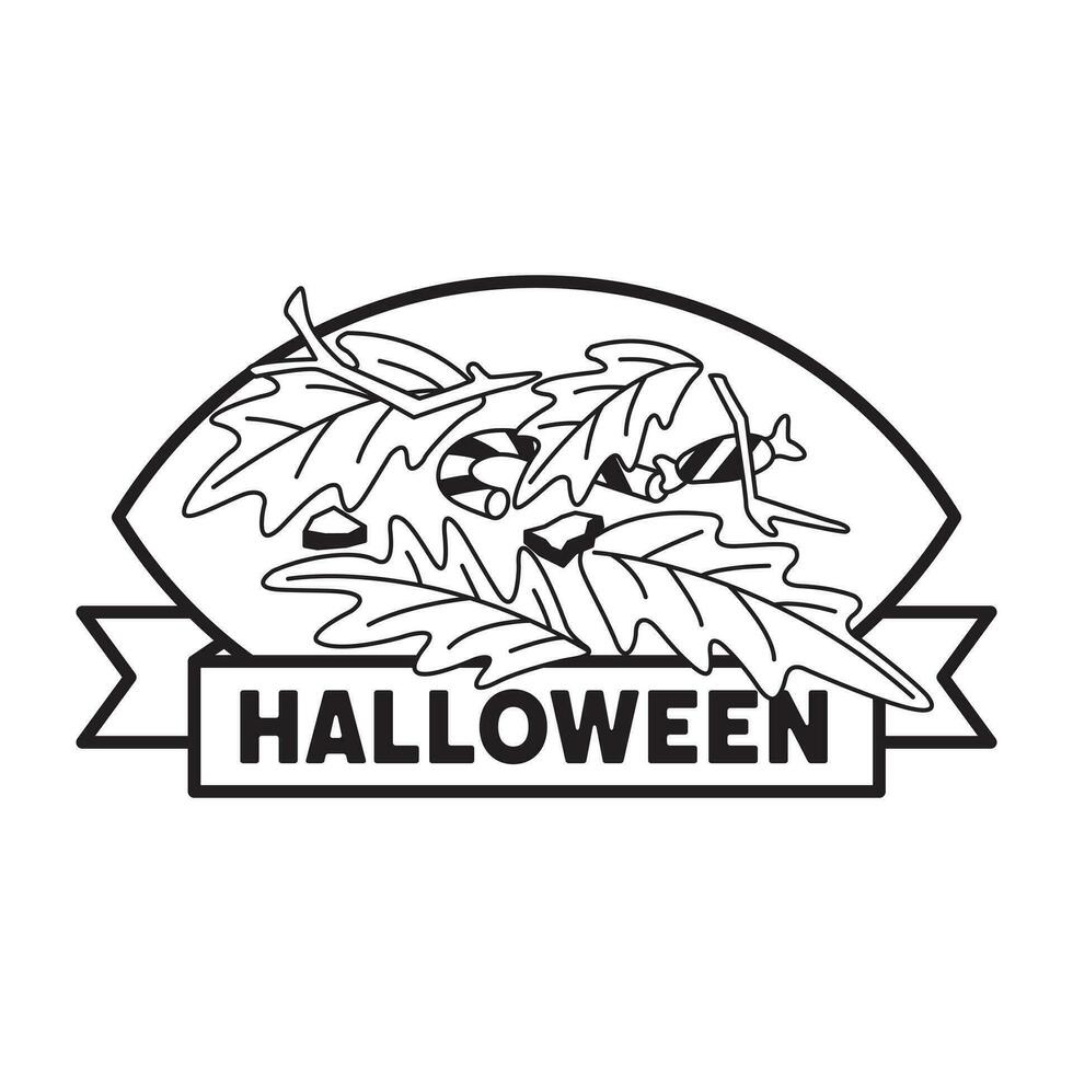 Halloween leaf badges design good for social media content, print base application and merchandise. vector
