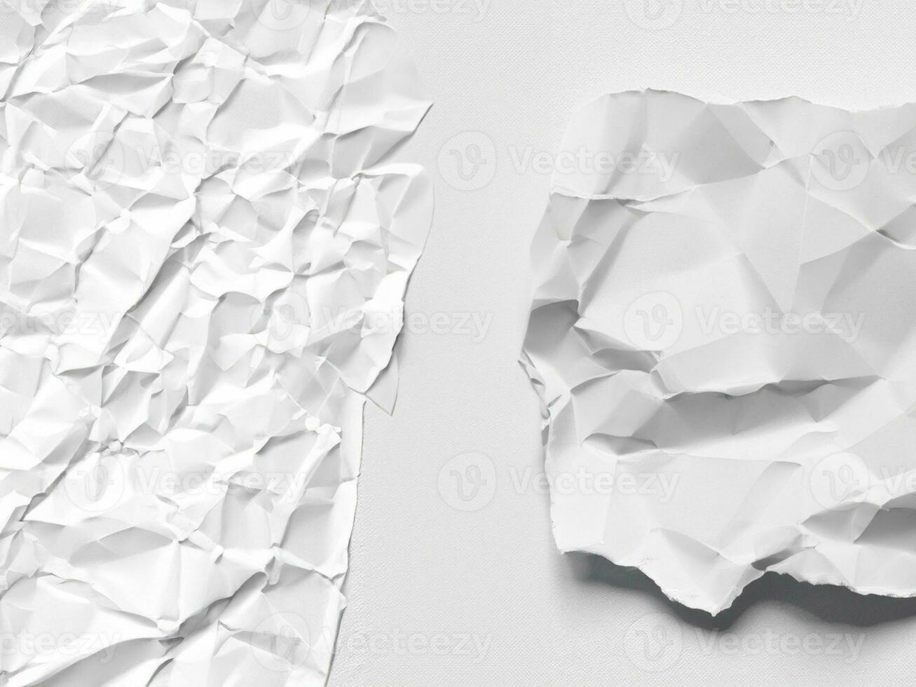 Crumpled white paper photo