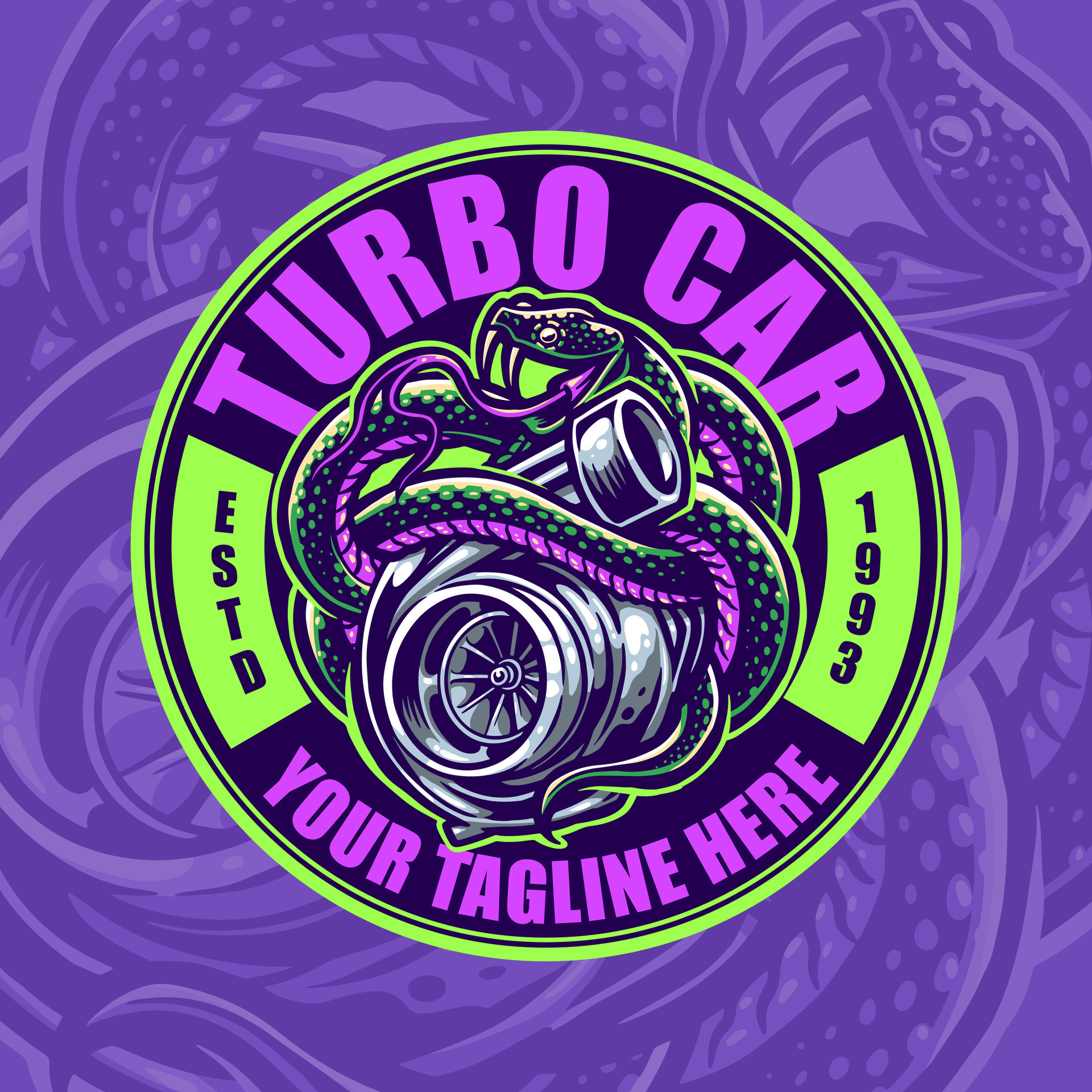 Snake Mascot Turbo Car Badge Logo Design 29335192 Vector Art at Vecteezy
