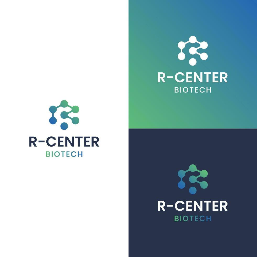 The image of the molecule forms a centered letter R. vector