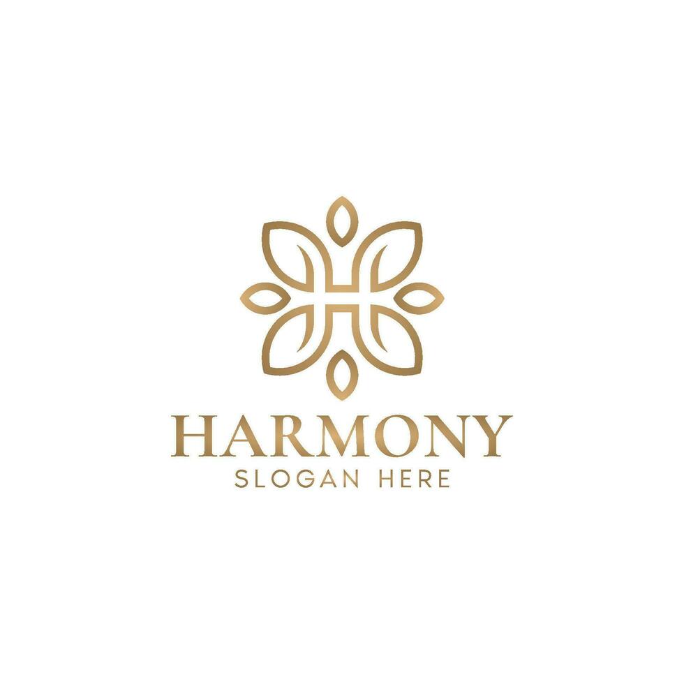 Luxury Elegant Letter H Logo Vector With Floral Accent