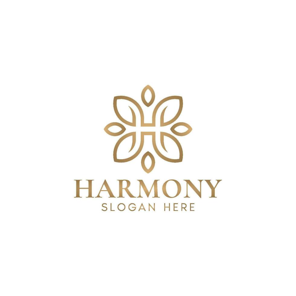 Luxury Elegant Letter H Logo Vector With Floral Accent