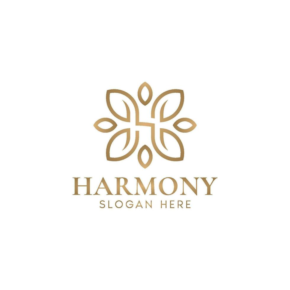 Luxury Elegant Letter H Logo Vector With Floral Accent