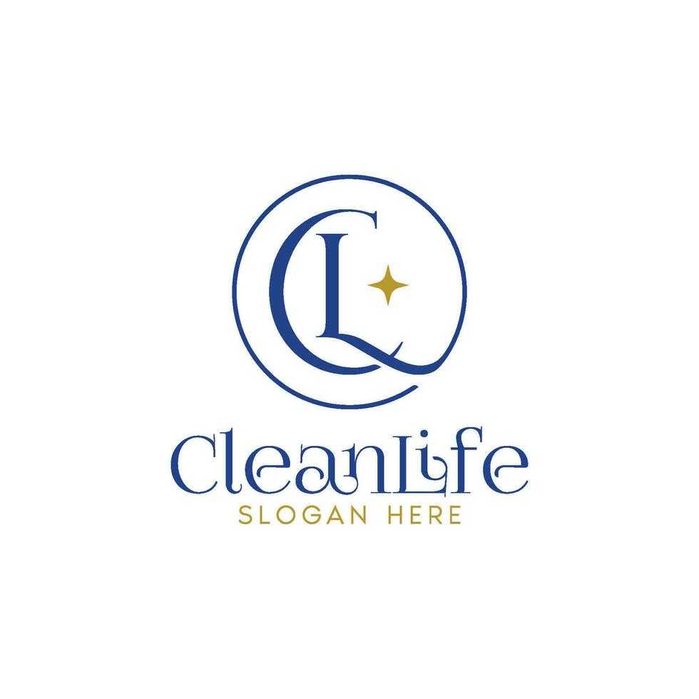 Letter CL or LC Monogram Logo Vector Design