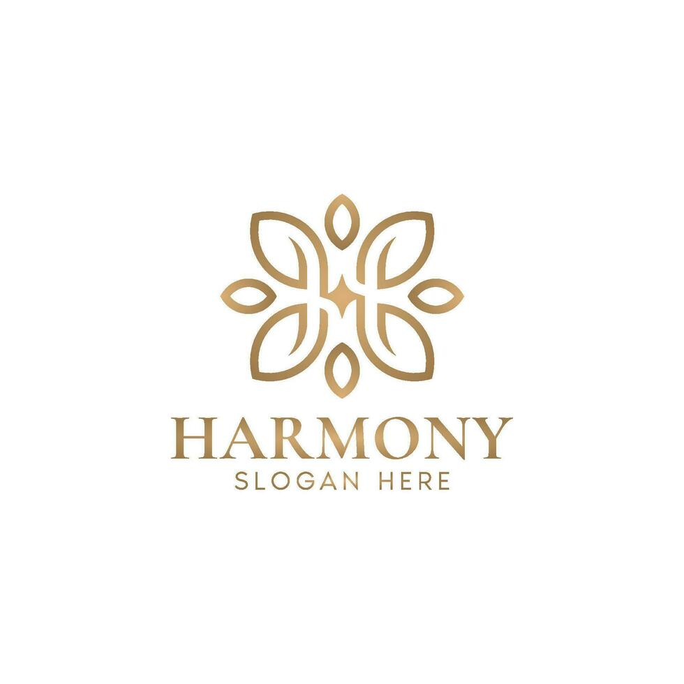Luxury Elegant Letter H Logo Vector With Floral Accent