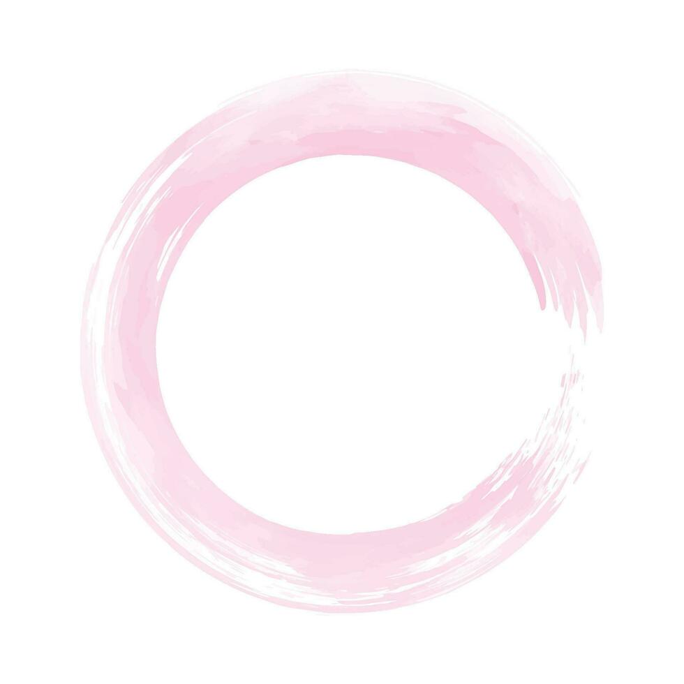 Watercolor Frame Brush Vector with Circle or Circular Shape and Abstract Style