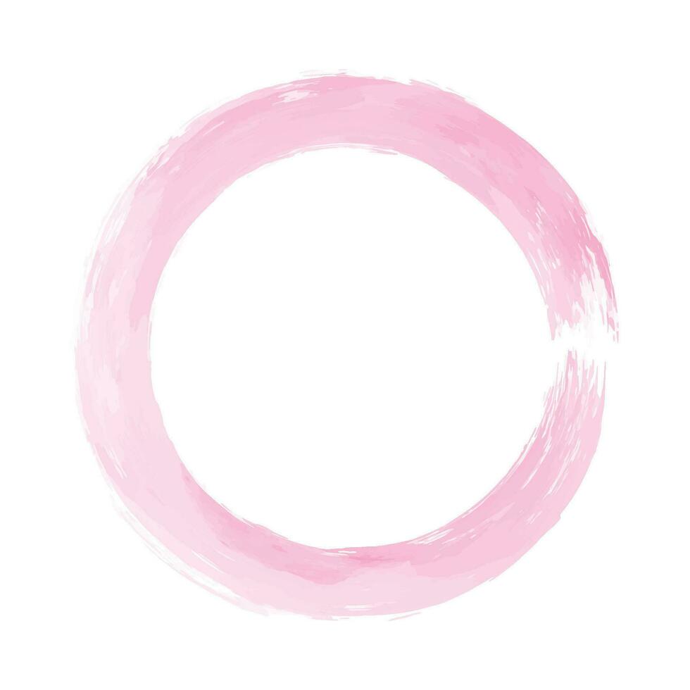 Watercolor Frame Brush Vector with Circle or Circular Shape and Abstract Style