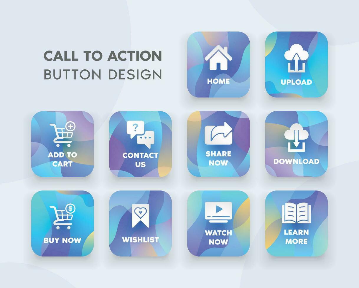 Web Button Design for CTA or Call to Action with Gradient Color and Modern Style vector