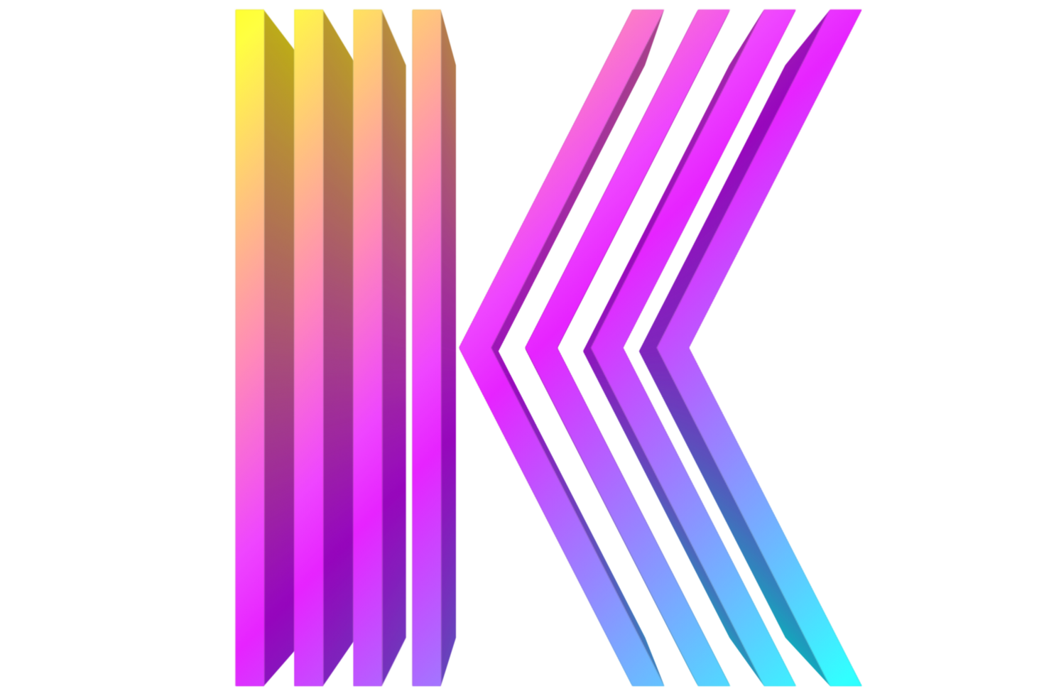 K Letter Logo with colorful Lines png