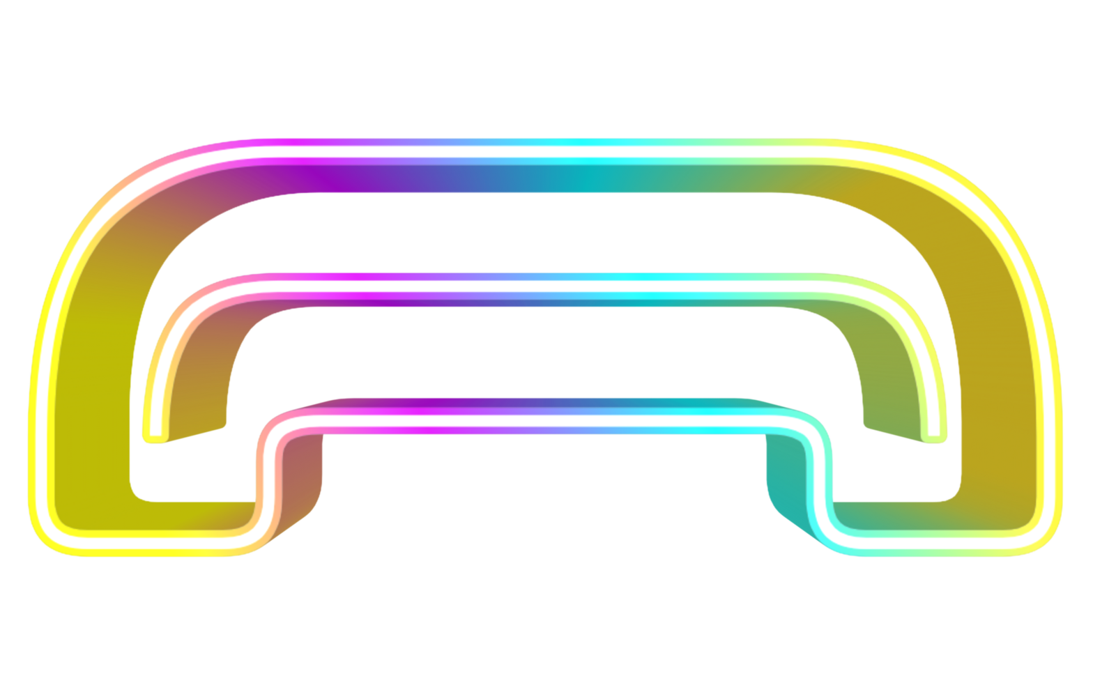 3d render do listra com arco Iris cores png