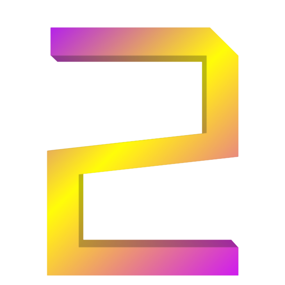 3d rendering number with colorful line png