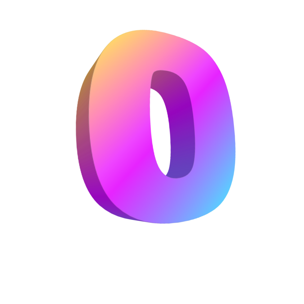 3d rendering number with colorful line png