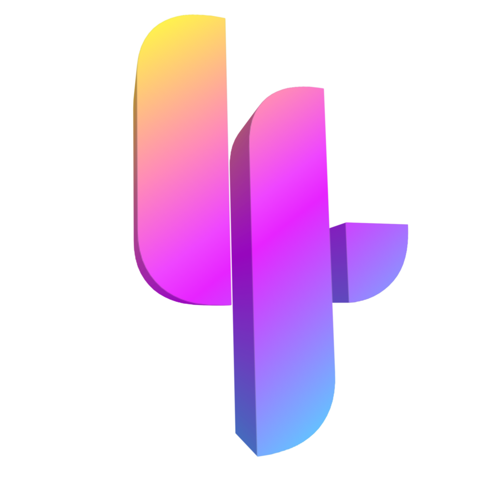 3d rendering number with colorful line png