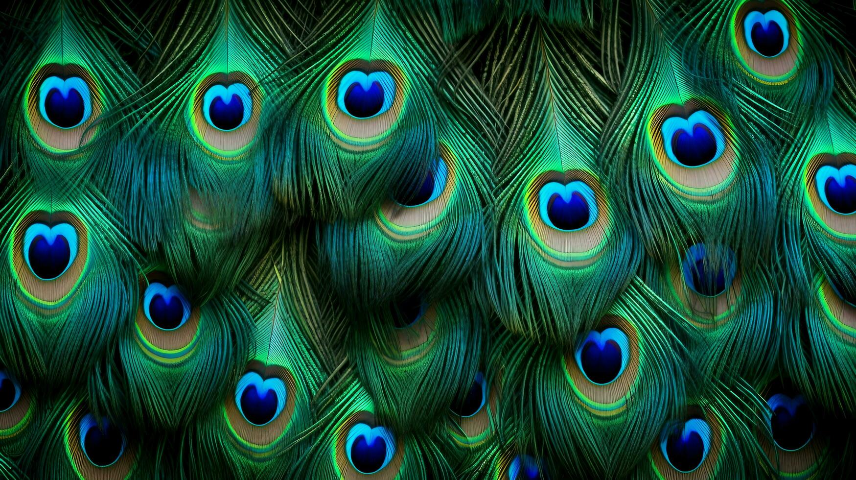 Close up of peacock feathers background AI Generated photo