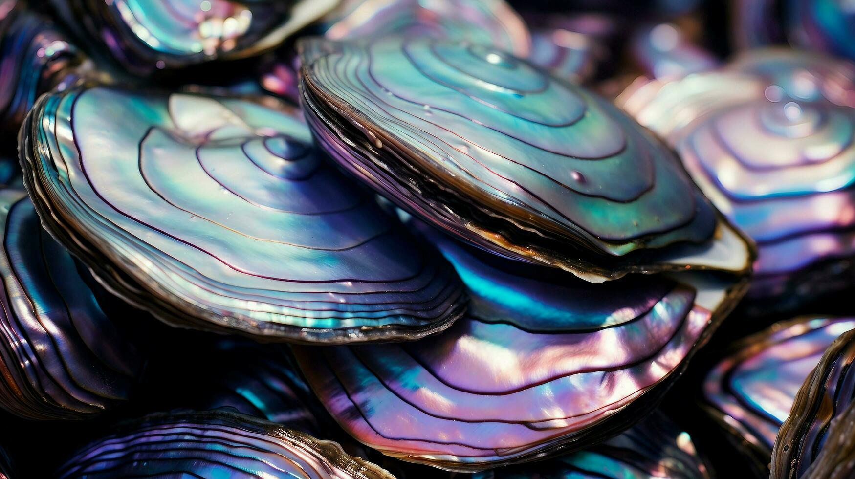 Paua abalone shell background AI Generated photo