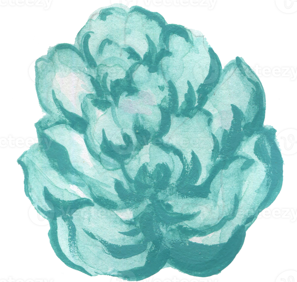 Pale blue bright sapphire color flower abstract watercolor illustration hand paint png