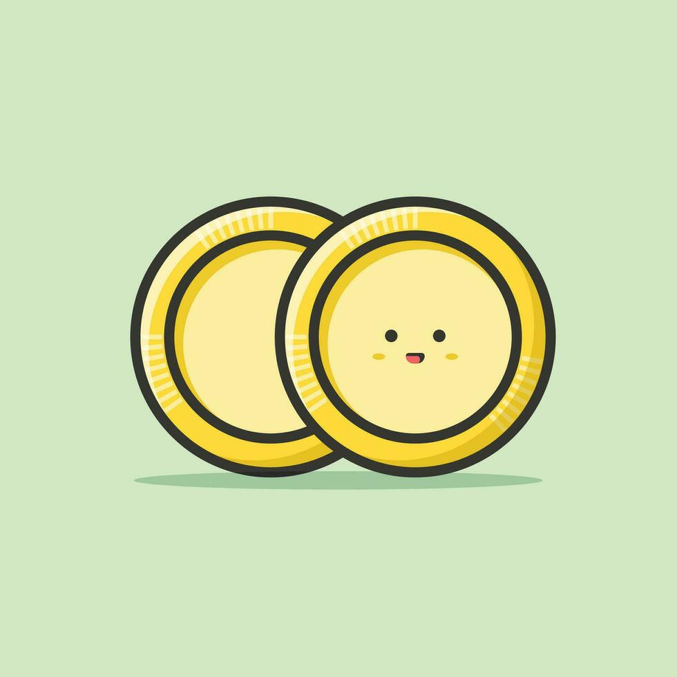 Cute coin illustration vector