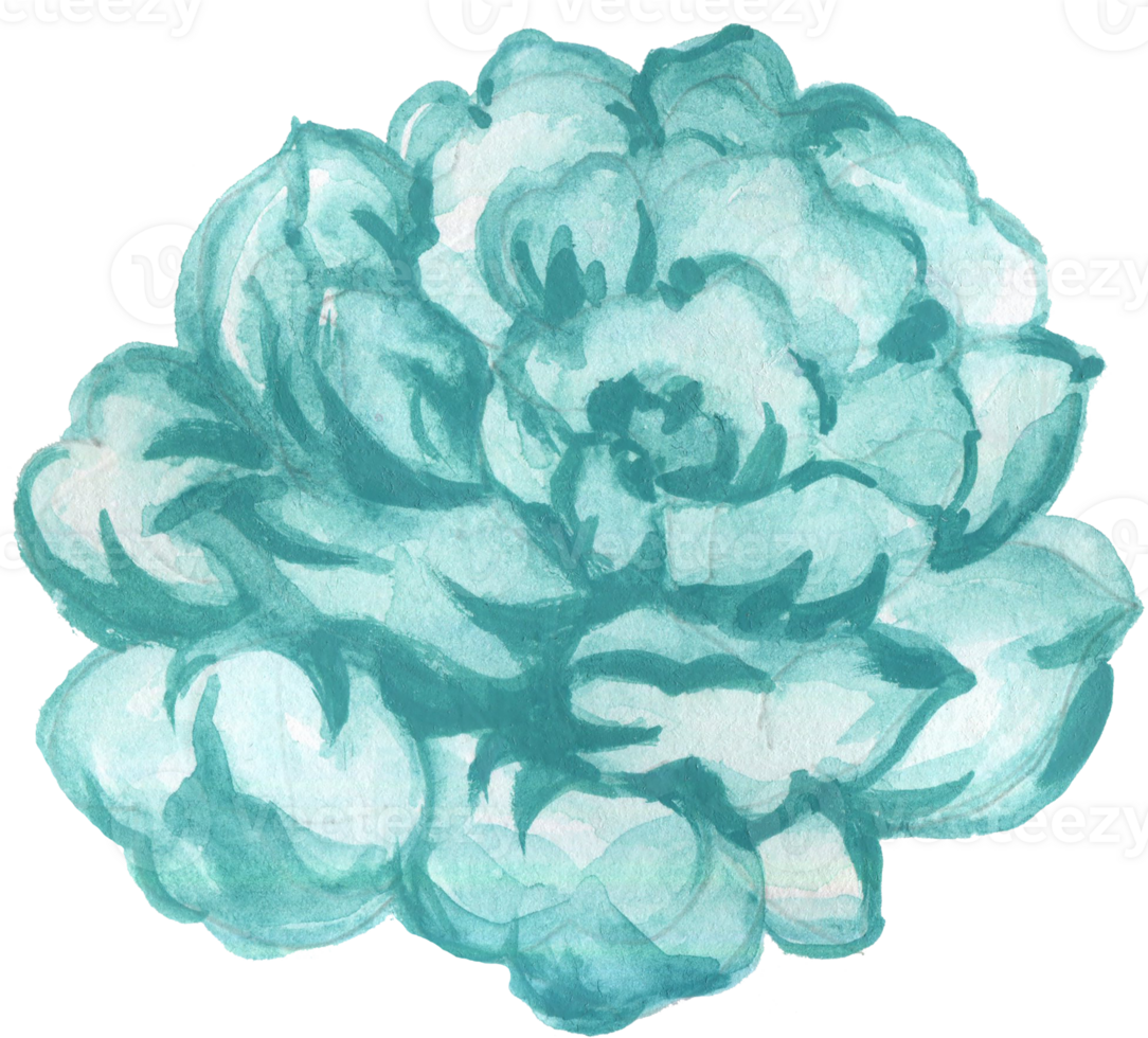 Pale blue bright sapphire color flower abstract watercolor illustration hand paint png