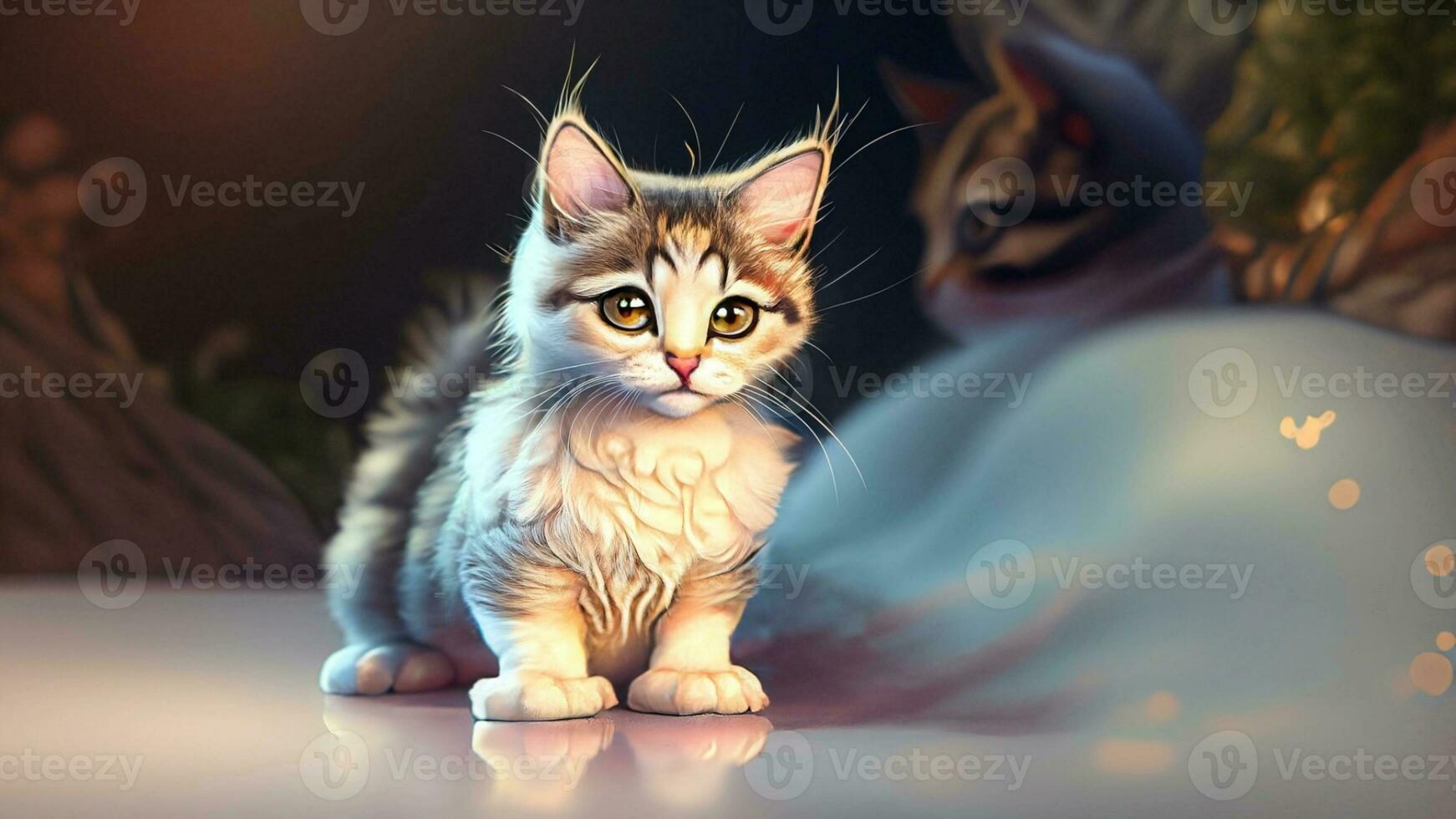 Charming Little Cat. Ai Generative photo