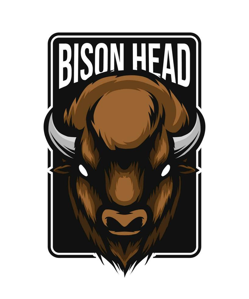 bison logo template, vector drawing