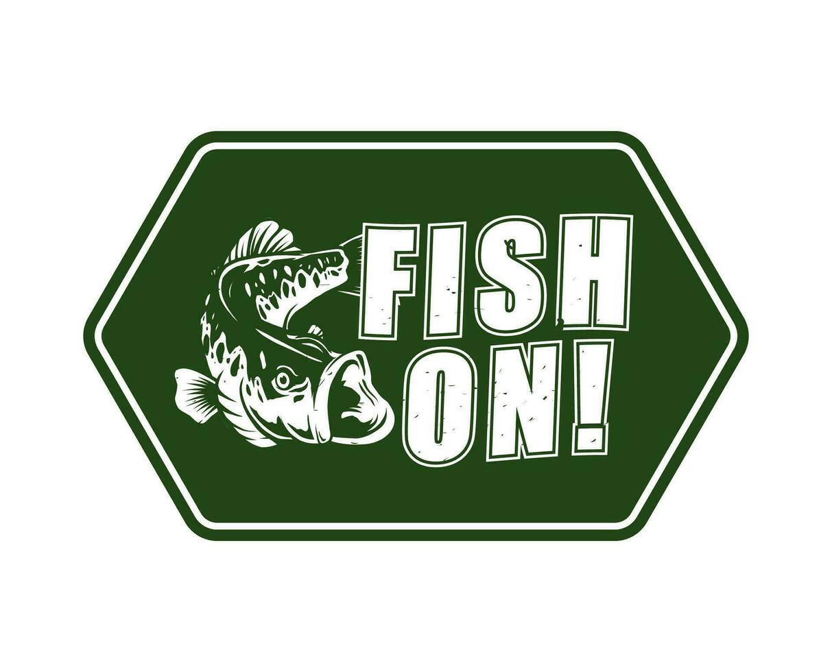 largemouth bass fishing badge template vector