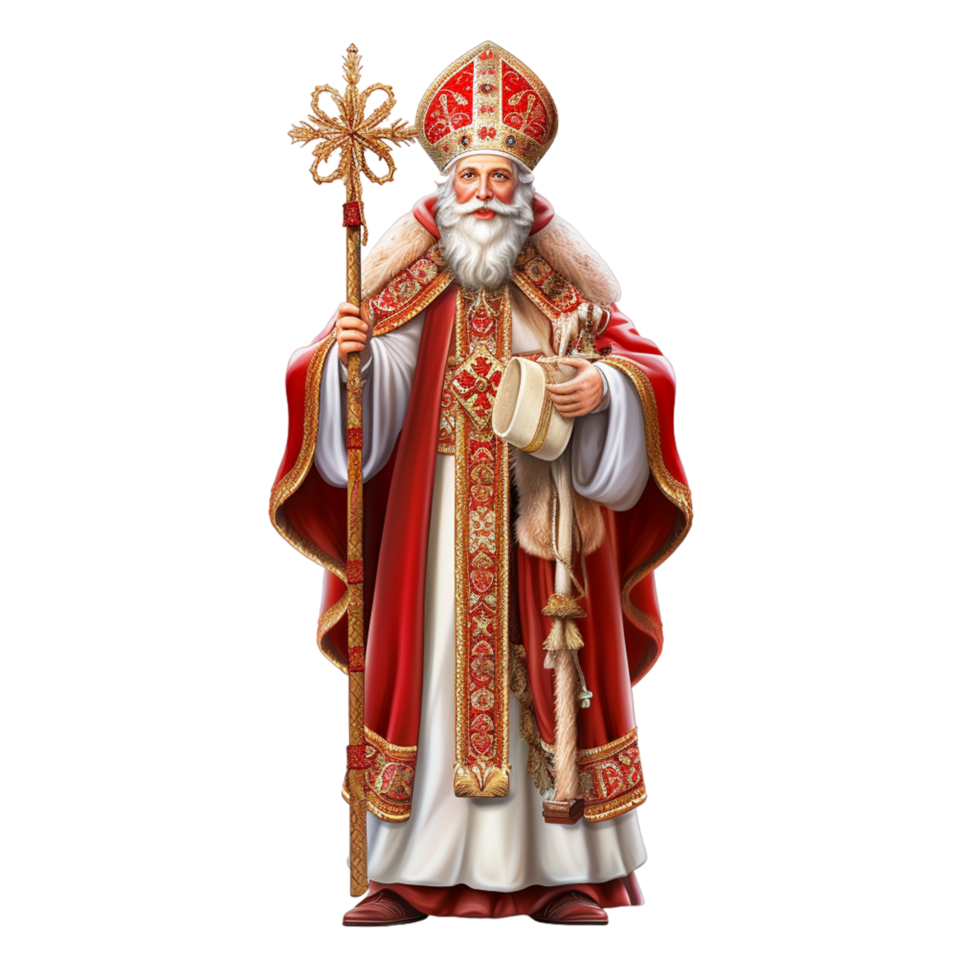 Natale papa nel il Chiesa sinterklaas ai generativo png