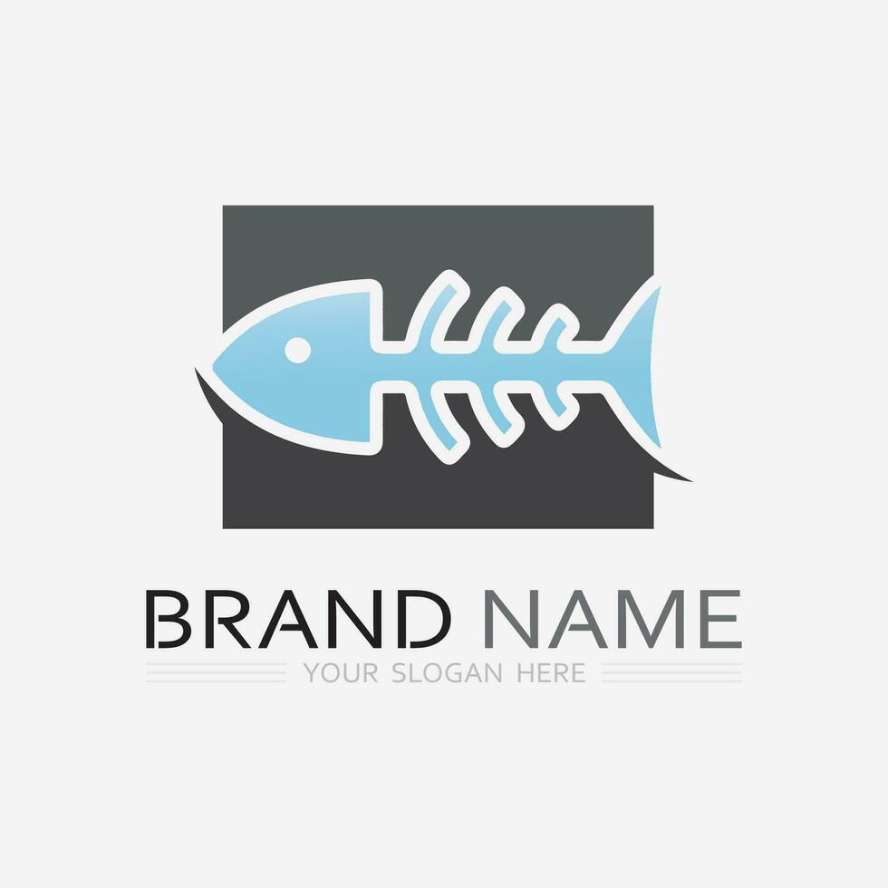 Fish abstract icon design logo template,Creative vector symbol of fishing club or online shop.