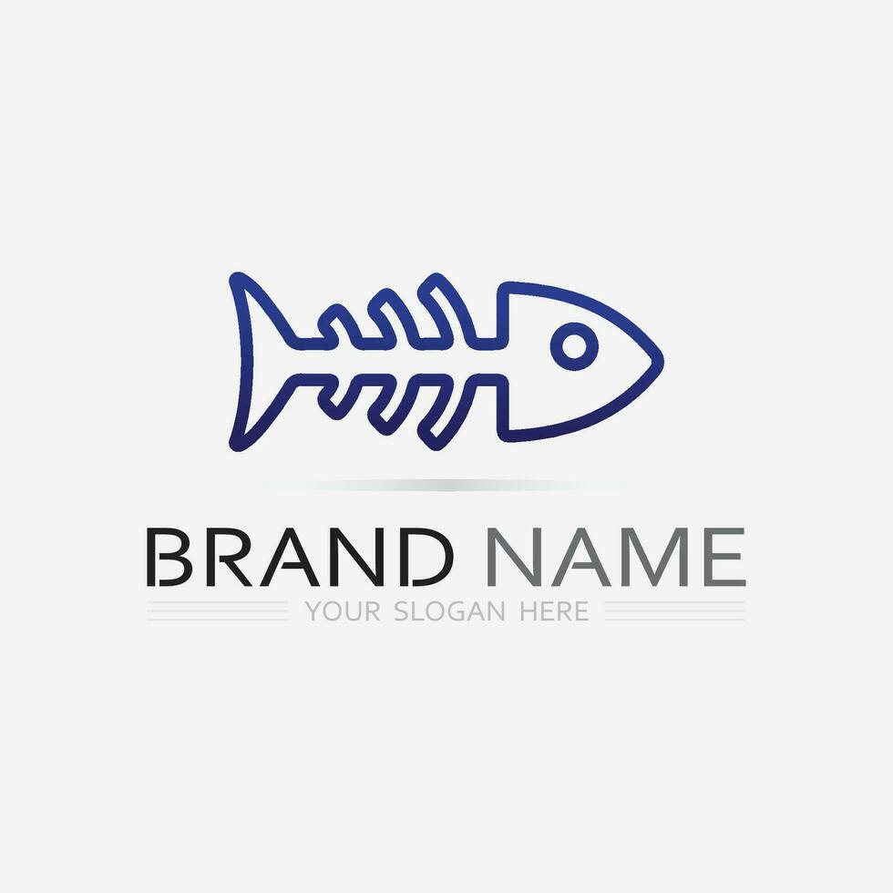 Fish abstract icon design logo template,Creative vector symbol of fishing club or online shop.