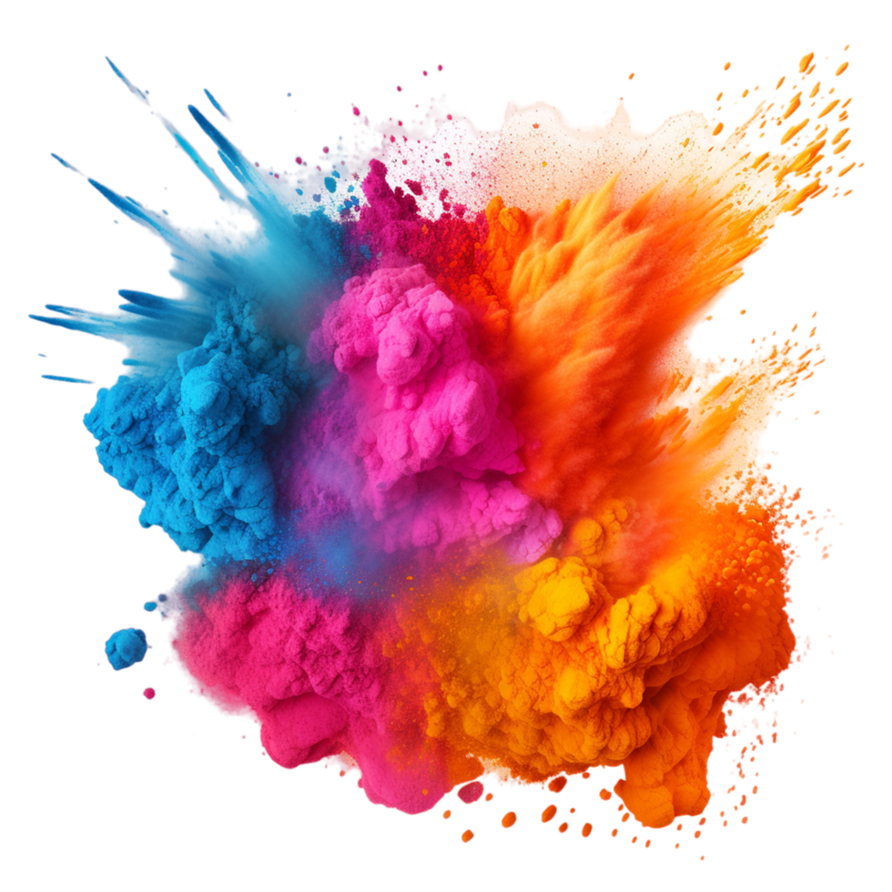 Happy holi colorful powder splash ai generative png