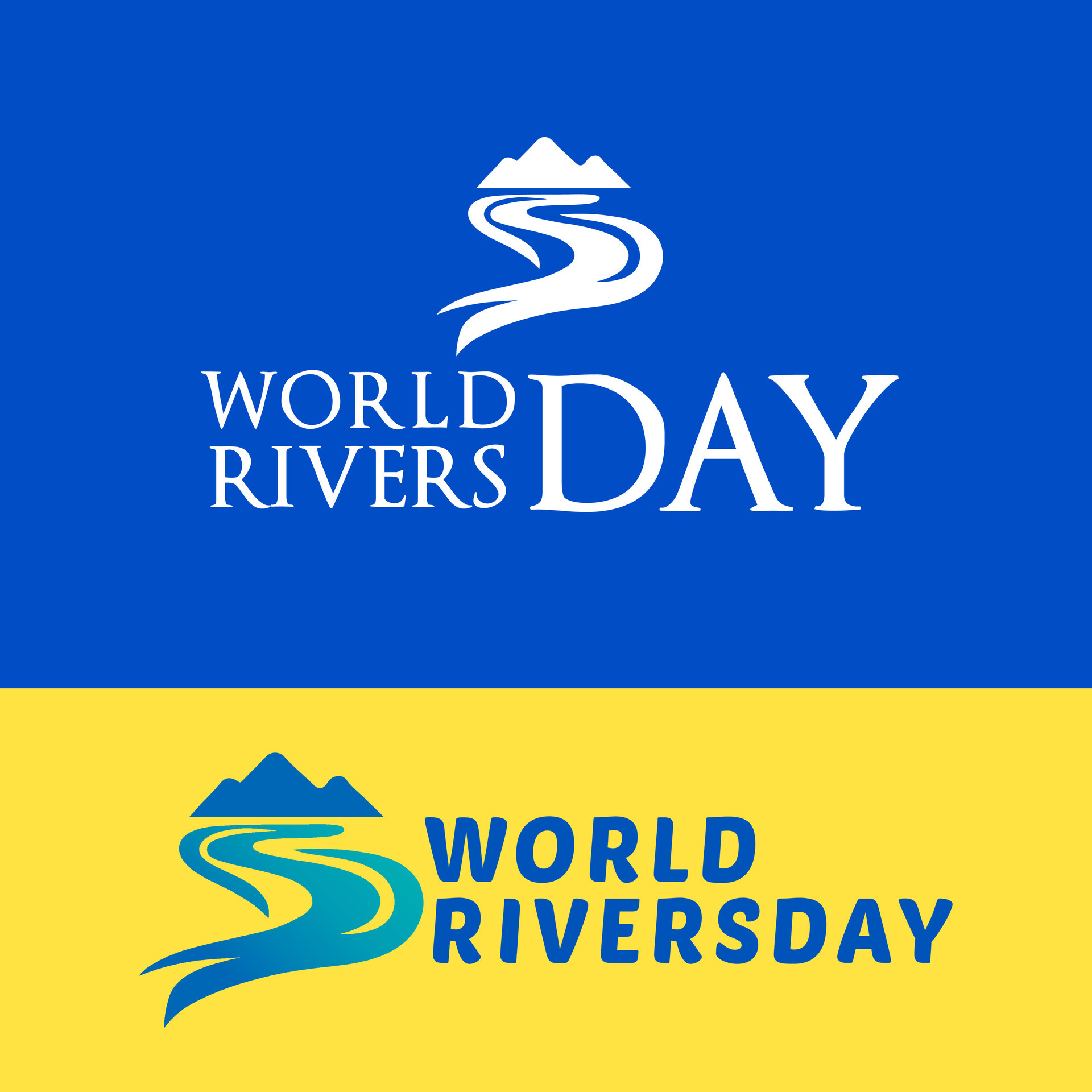 World River Day Vector logo icon banner design and Graphics for Free