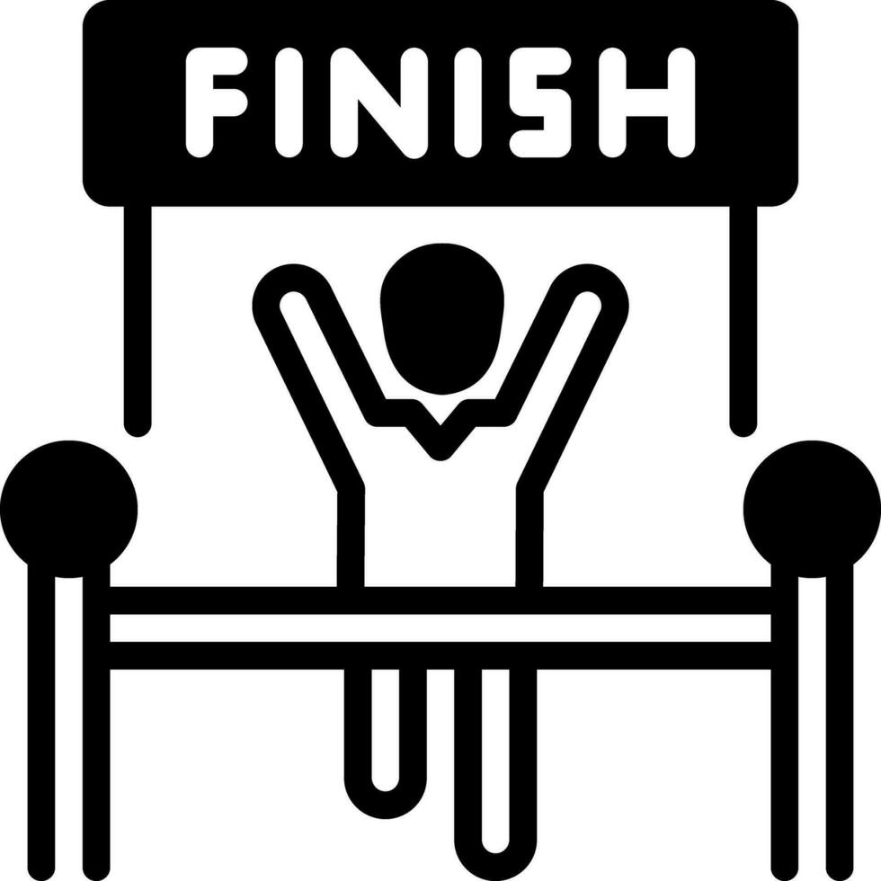 solid icon for finish vector