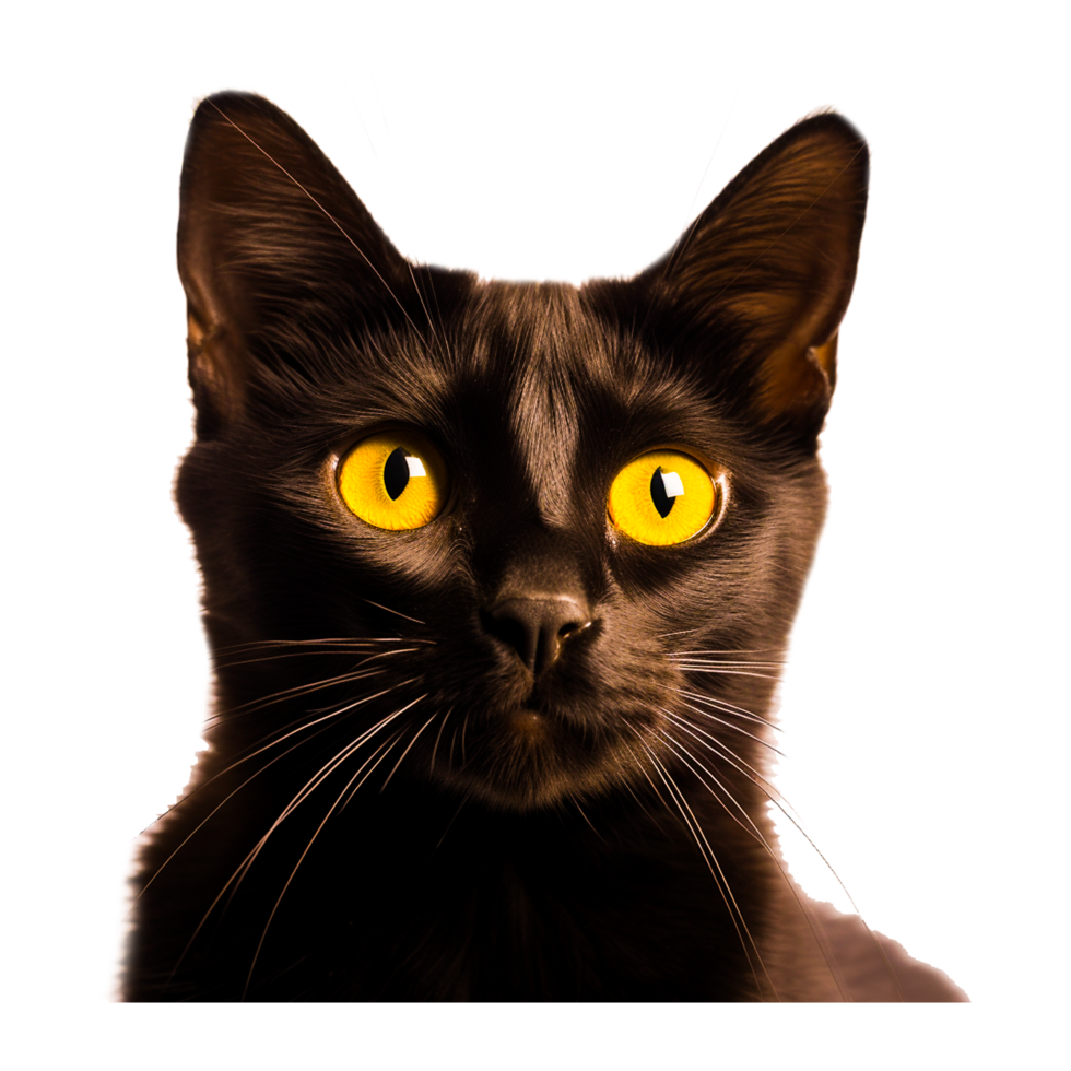 Mysterious Black Cat Gazing Generative Ai png