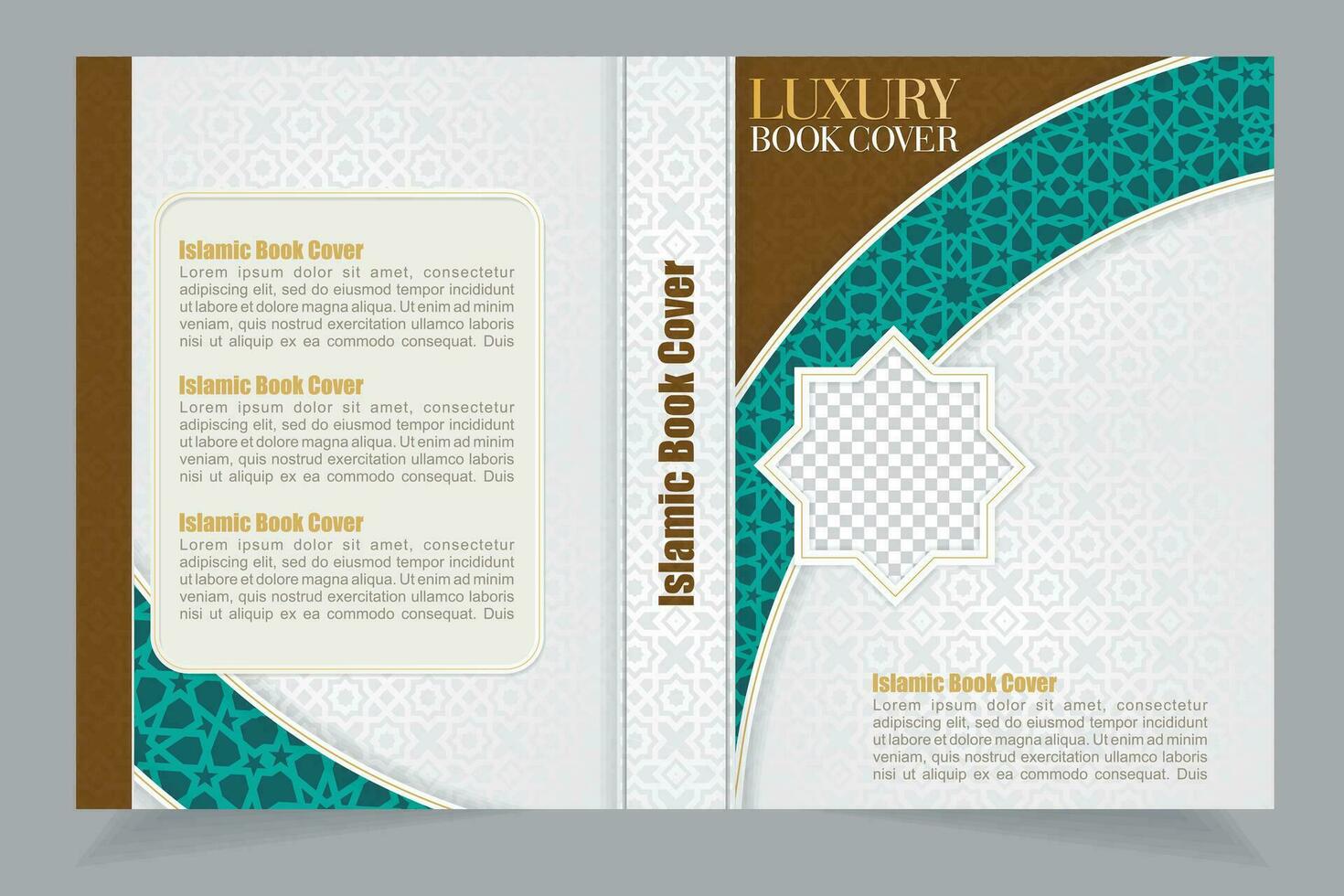 Arabic Luxury Book Cover Design, islamic ornamental cover vector