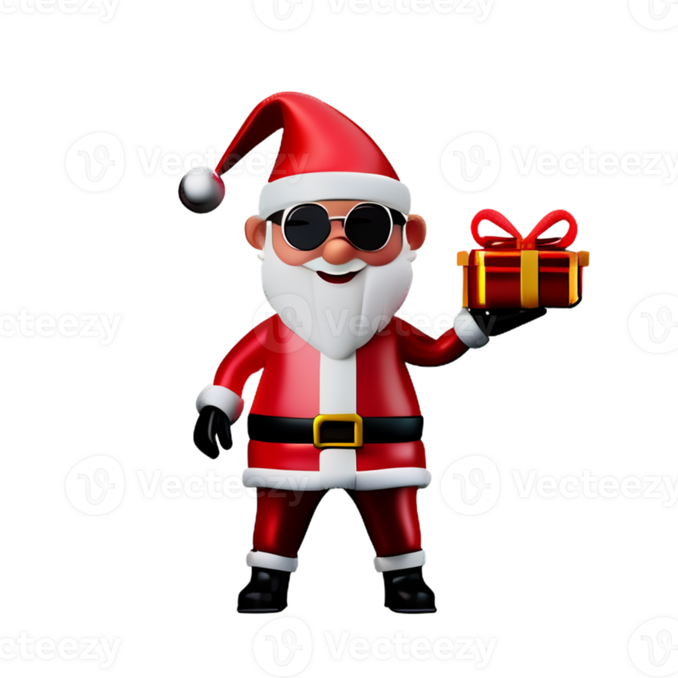Santaclaus Cute  GiftBox  AI Generative png