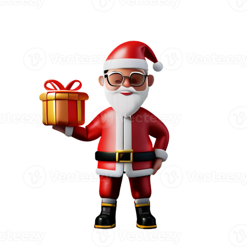Santaclaus Cute  GiftBox  AI Generative png