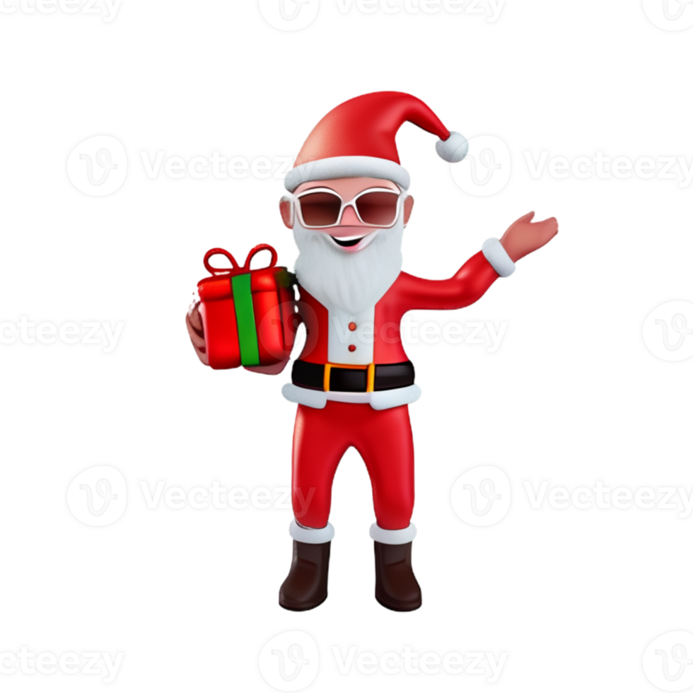 Santaclaus Cute  GiftBox  AI Generative png