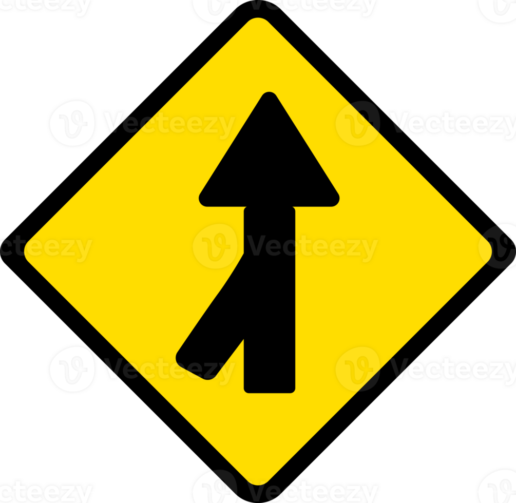 Lanes merging left, Road signs, warning signs icons. png