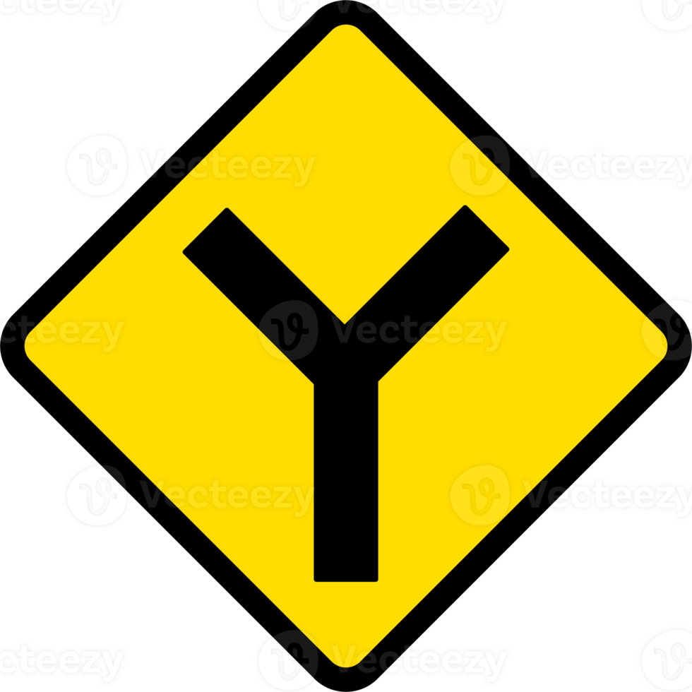 Y junction, Road signs, warning signs icons. png
