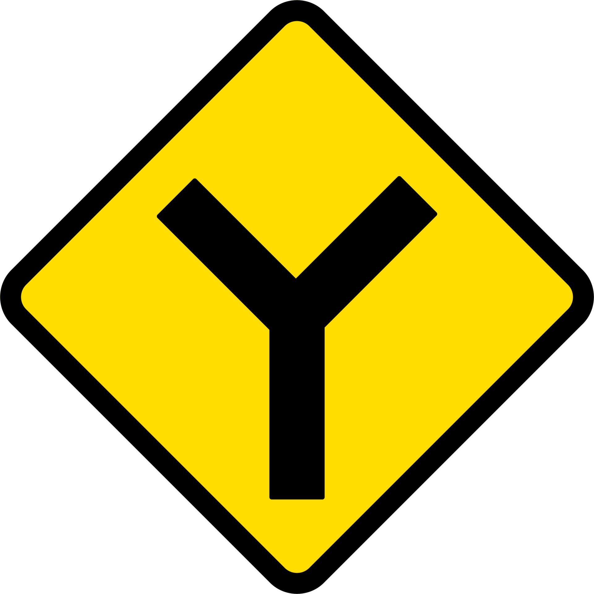 Y junction, Road signs, warning signs icons. 29336513 PNG