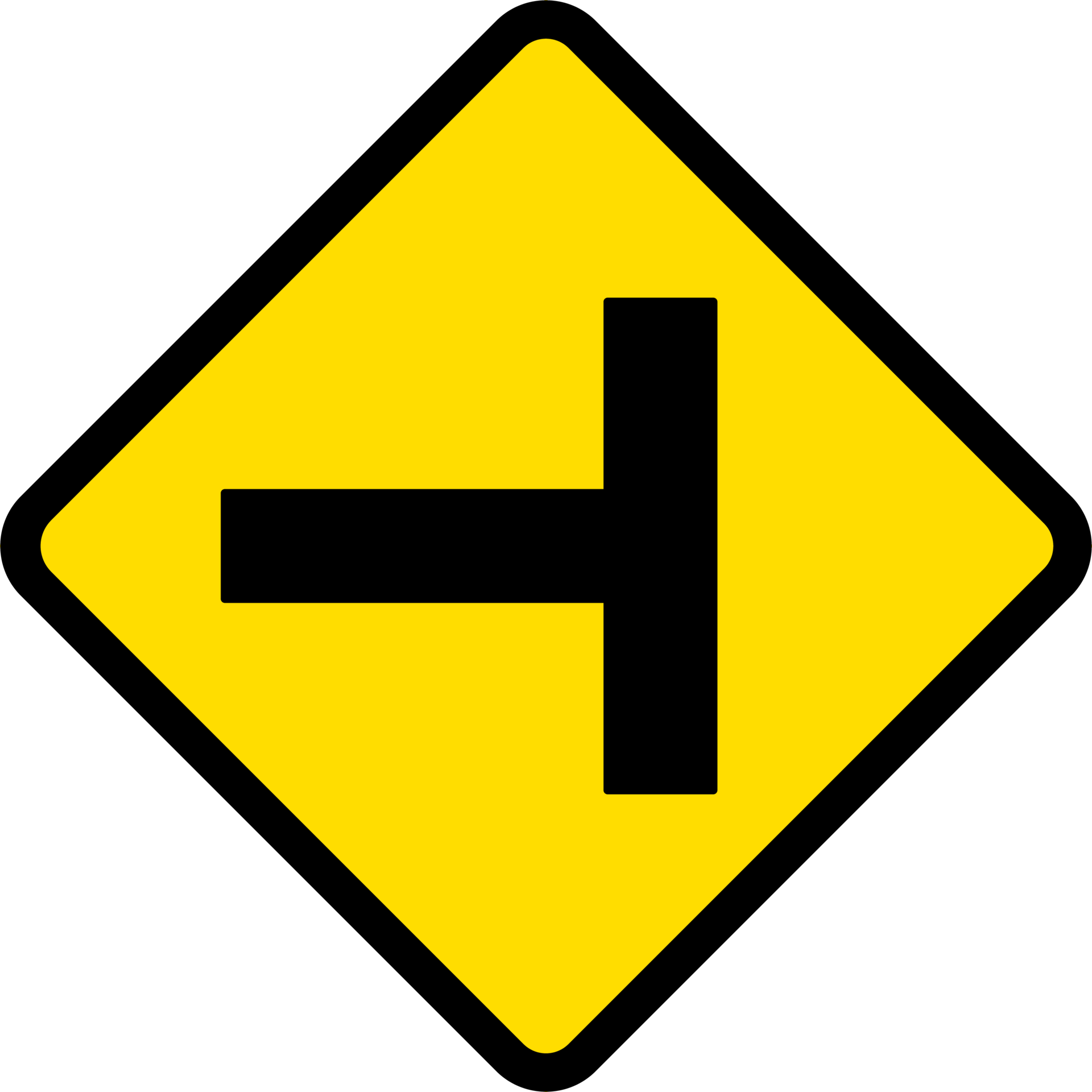 Side road junction on left, Road signs, warning signs icons. 29336518 PNG