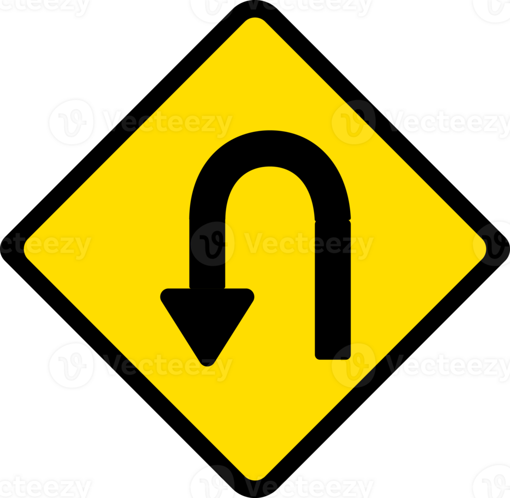 Haarnadel Kurve zu links, Straße Zeichen, Warnung Zeichen Symbole. png