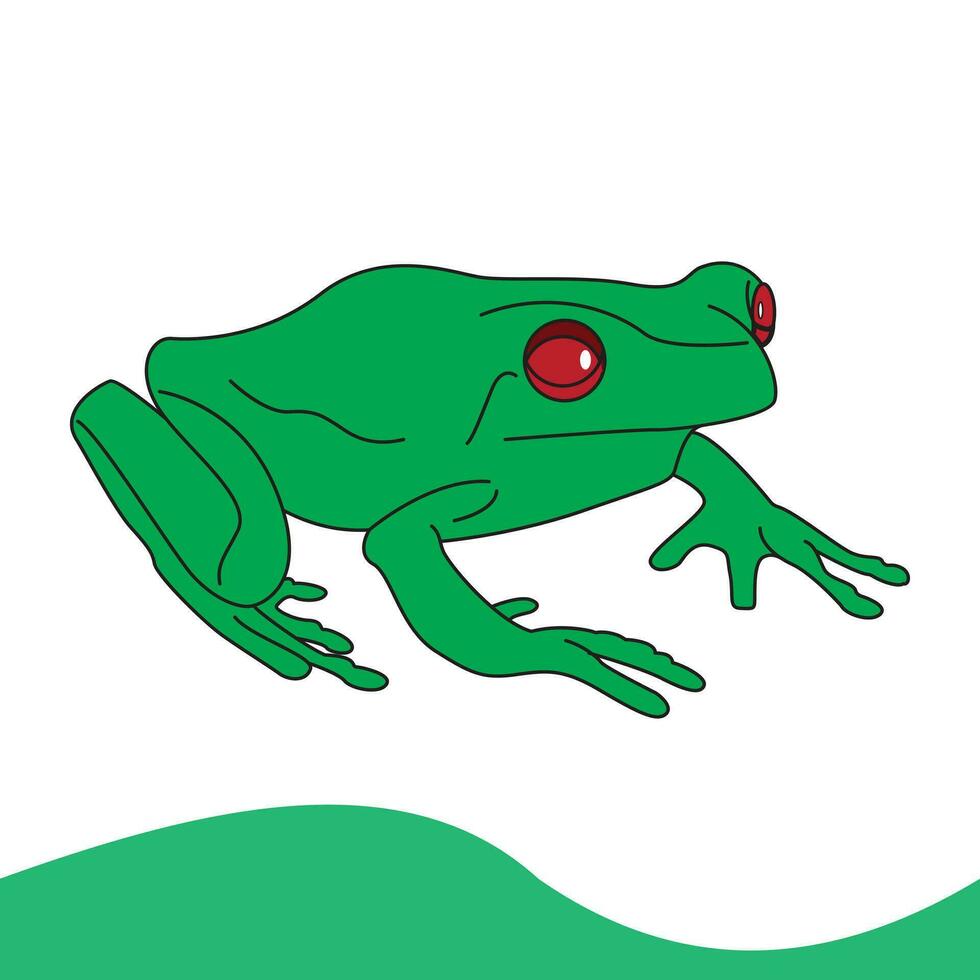 Cute green frog cartoon character isolated on white background.Green frog cartoon character isolated on white background vector
