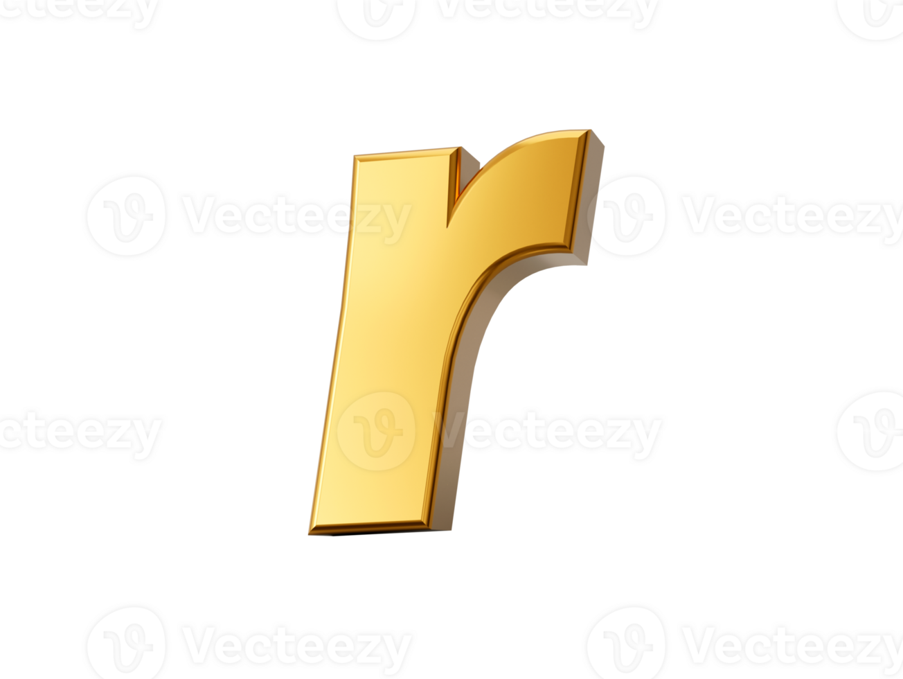 Golden alphabet r 3D Golden small Letters 3d Illustration png