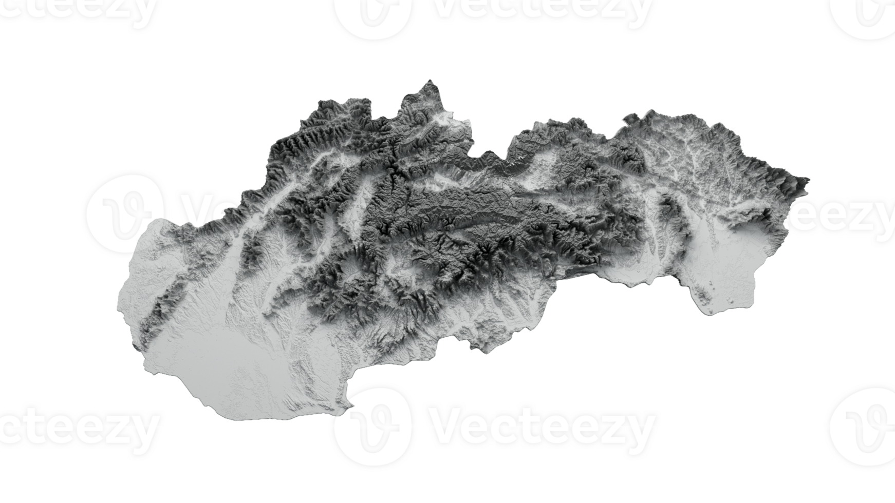 Slovakia Map Slovakia Flag Shaded relief Color Height map 3d illustration png